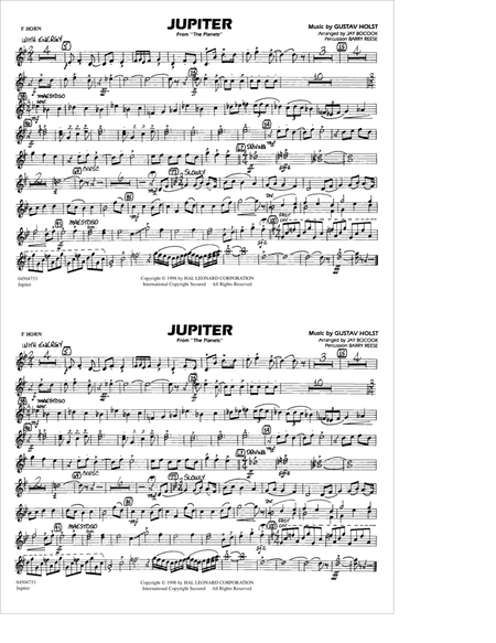 Jupiter (from "The Planets") - F Horn