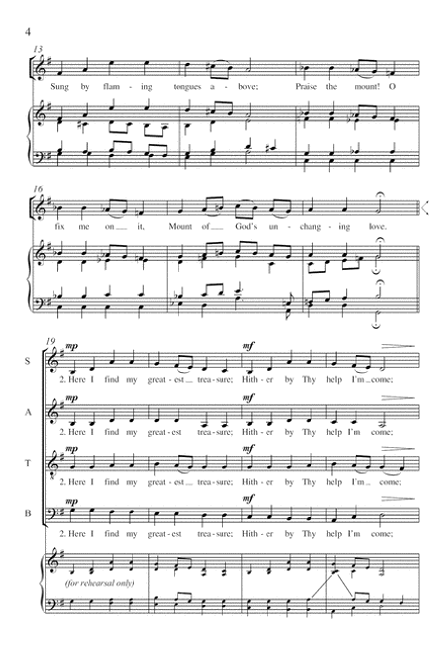 Come, Thou Fount of every blessing 4-Part scores gallery preview page 3