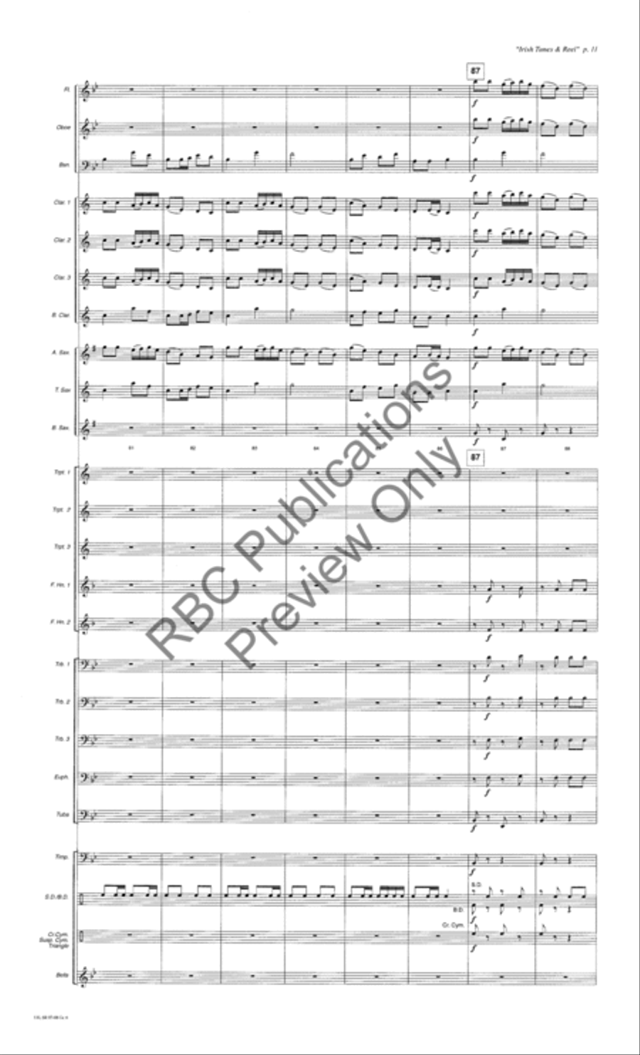 Irish Tunes And Reel (Score) Concert Band scores gallery preview page 14