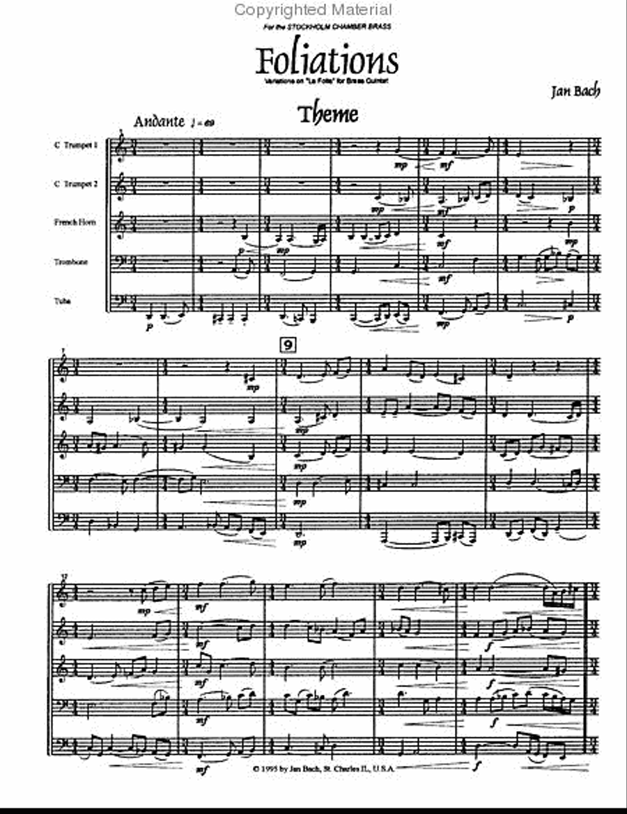 Foliations Brass Quintet scores gallery preview page 3