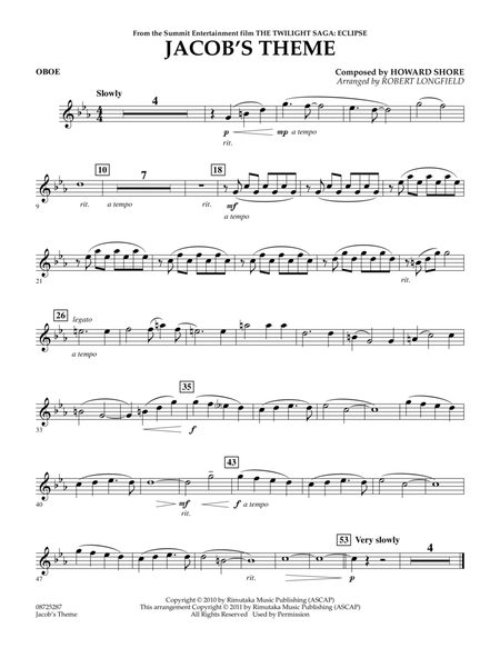 Jacob's Theme (from The Twilight Saga: Eclipse) - Oboe