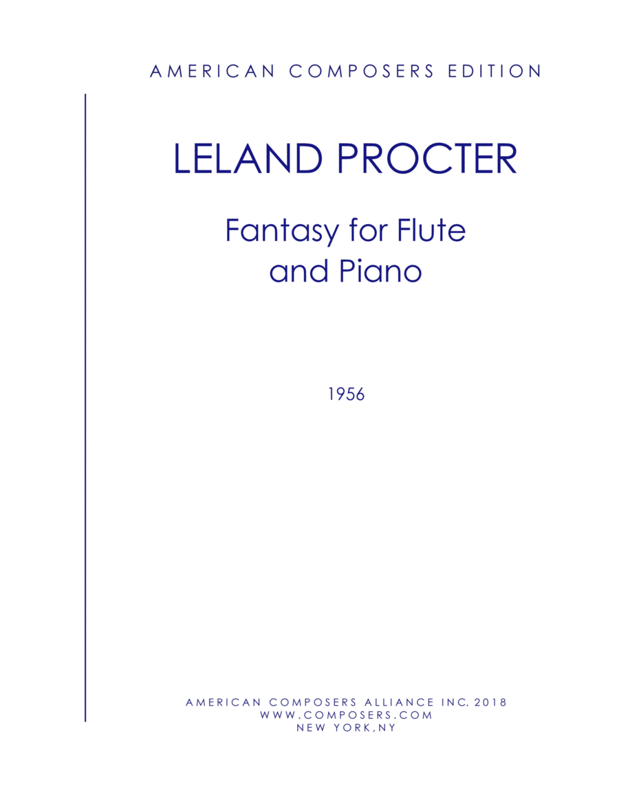 [Procter] Fantasy for Flute and Piano Flute Solo scores gallery preview page 1