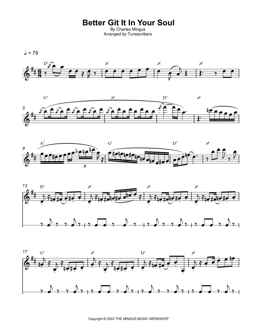 Better Git It In Your Soul Baritone Saxophone scores gallery preview page 1