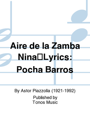 Aire de la Zamba NinaLyrics: Pocha Barros
