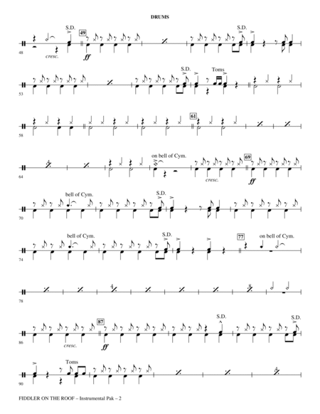 Fiddler On The Roof (Choral Medley) - Drums