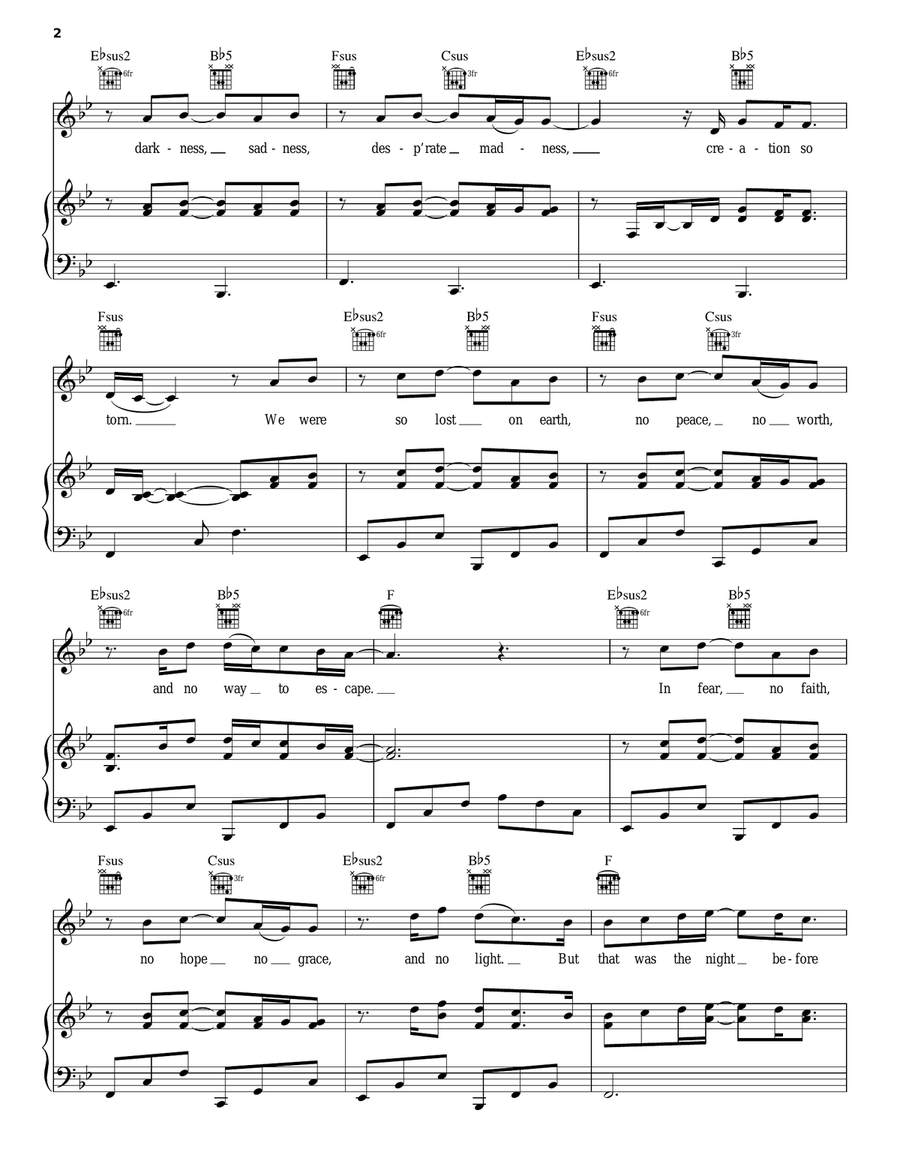 The Night Before Christmas Piano, Vocal, Guitar scores gallery preview page 2