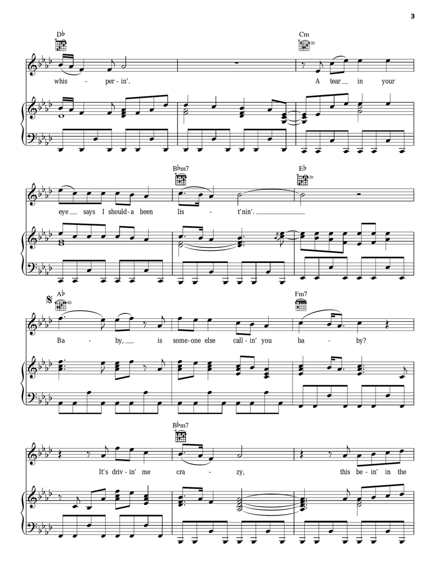 Someone Else Calling You Baby Piano, Vocal, Guitar scores gallery preview page 3