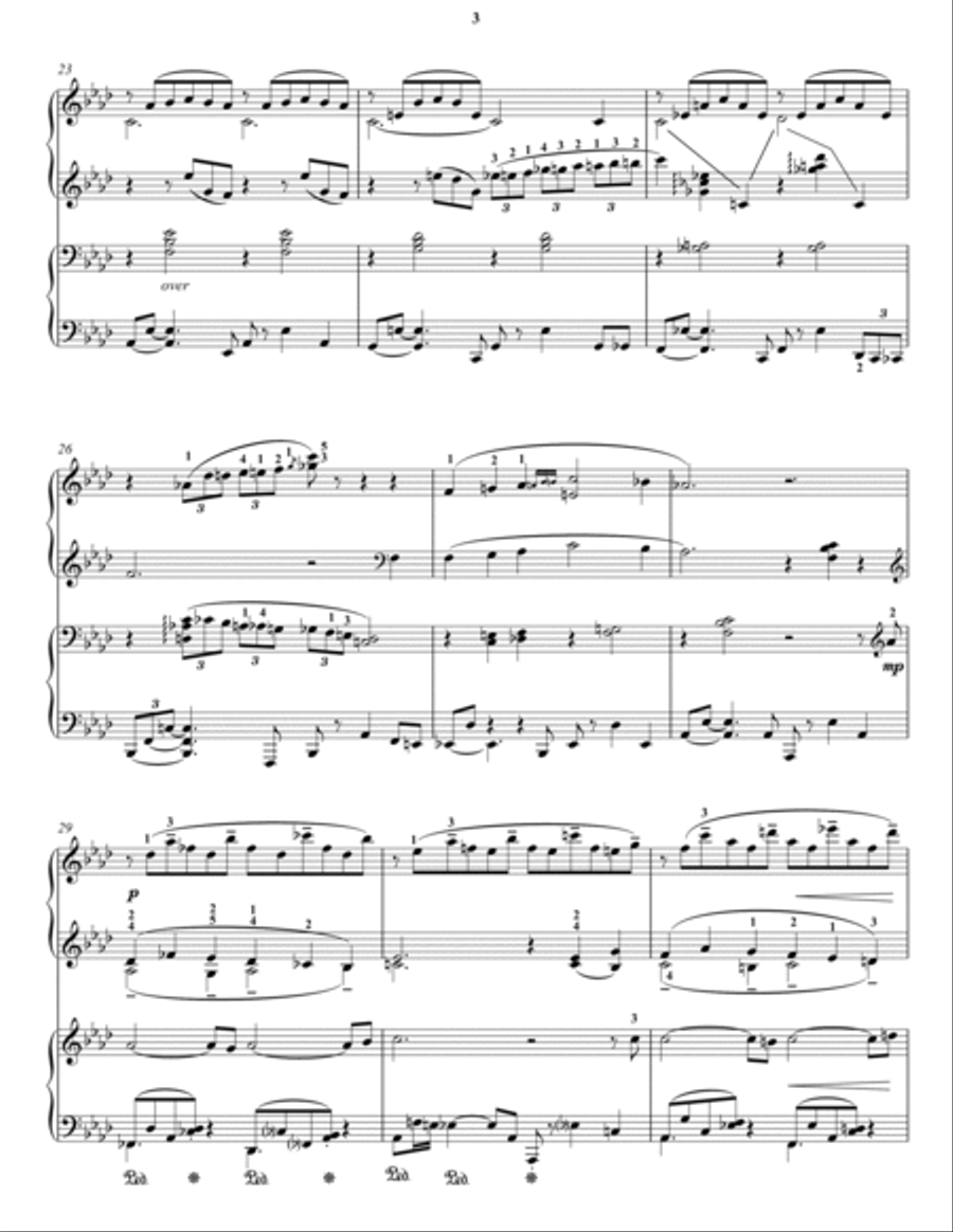 Liebestraum no. 3 (Piano 4-hands) Piano Duet scores gallery preview page 3