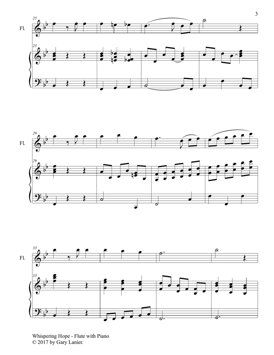 WHISPERING HOPE (Duet – Flute & Piano with Score/Part) Flute Solo scores gallery preview page 4