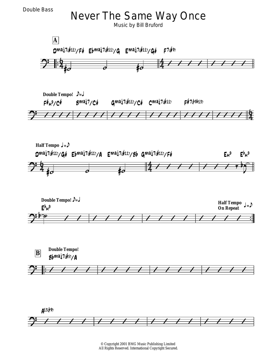 Never The Same Way Once Never The Same Way Once Bass Guitar scores gallery preview page 1