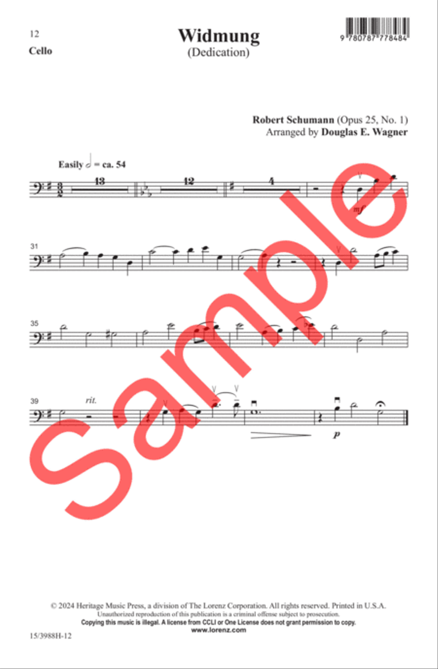 Widmung (Dedication) 4-Part scores gallery preview page 11