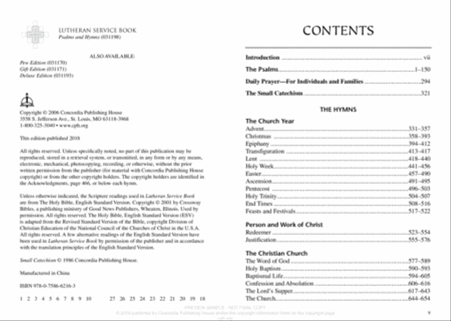 Lutheran Service Book: Psalms and Hymns Pocket Edition Choir scores gallery preview page 4