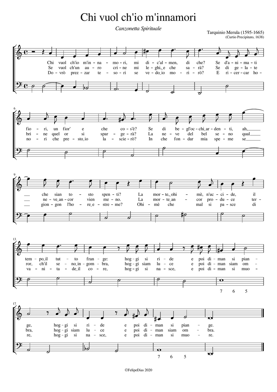 Chi vuol ch'io m'innamori Voice Solo scores gallery preview page 1