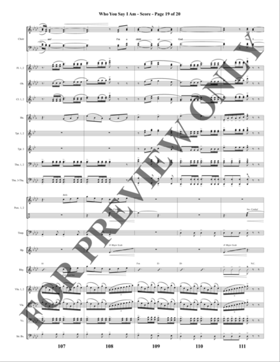 Who You Say I Am - Orchestration Choir scores gallery preview page 20