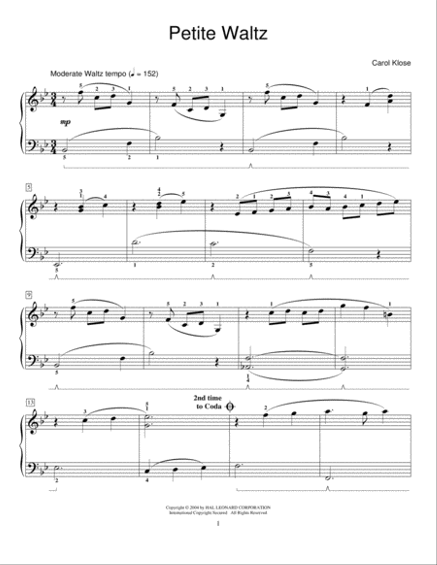 Petite Waltz Petite Waltz Piano Method scores gallery preview page 1