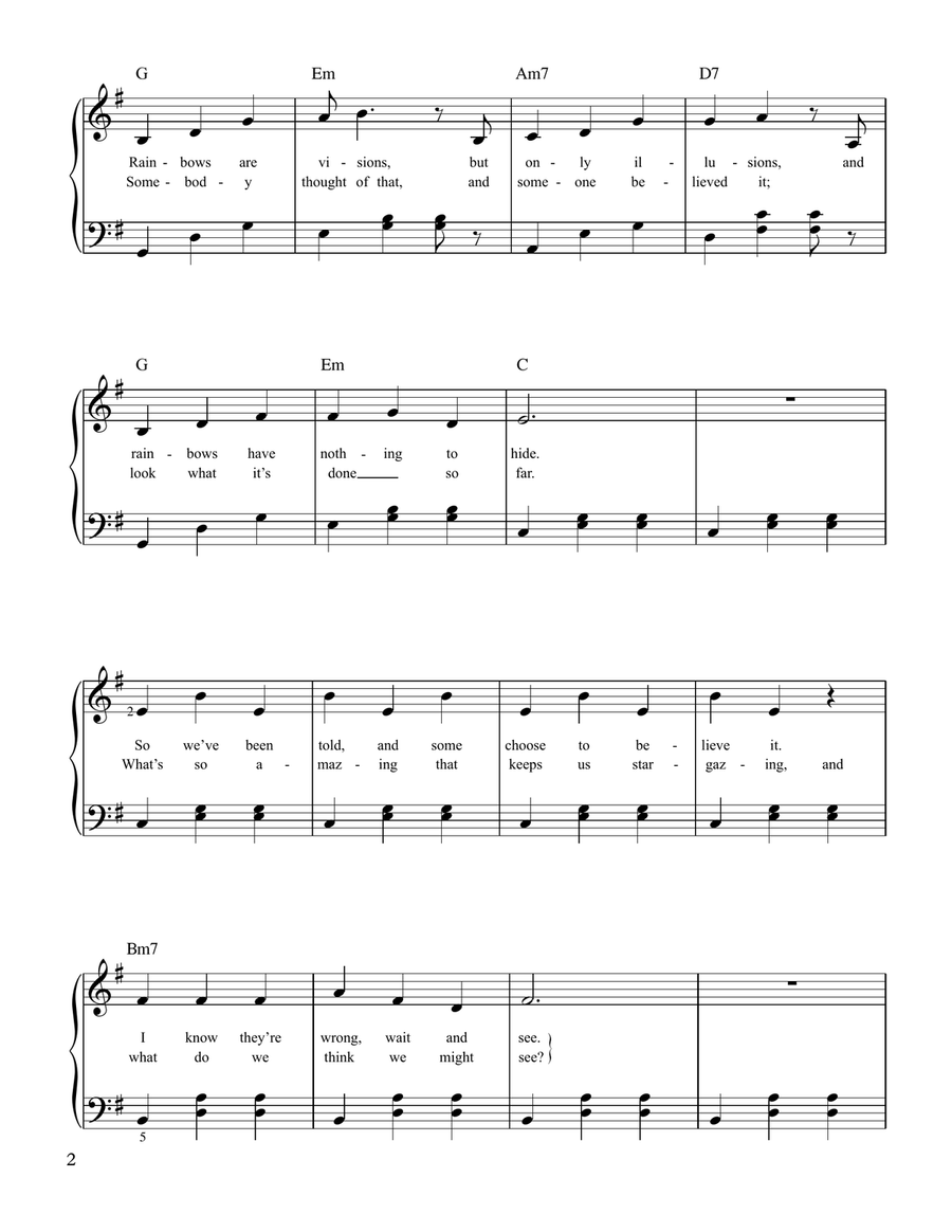 The Rainbow Connection Easy Piano scores gallery preview page 2