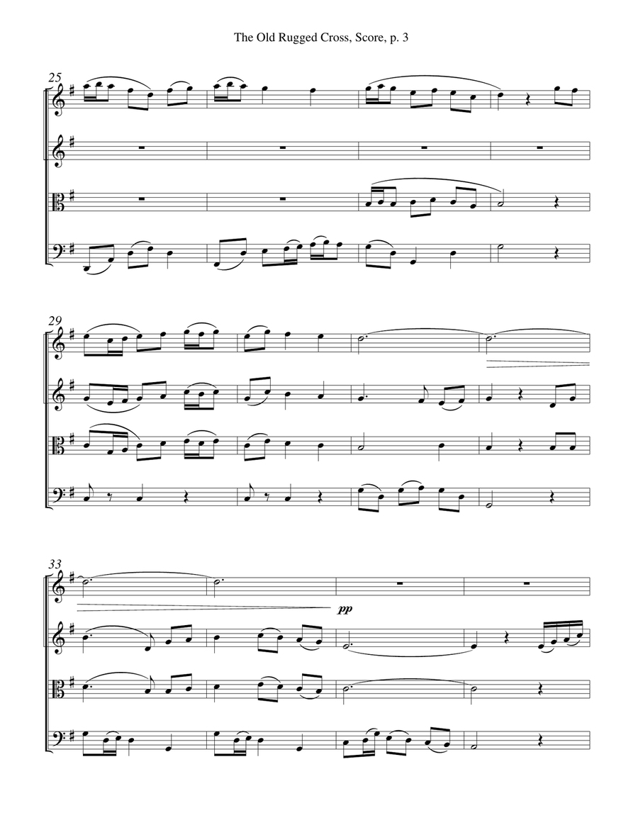 HYMNS FOR THE STRING QUARTET, 4 Arrangements by Gary Lanier (Includes Score and Parts) String Quartet scores gallery preview page 4