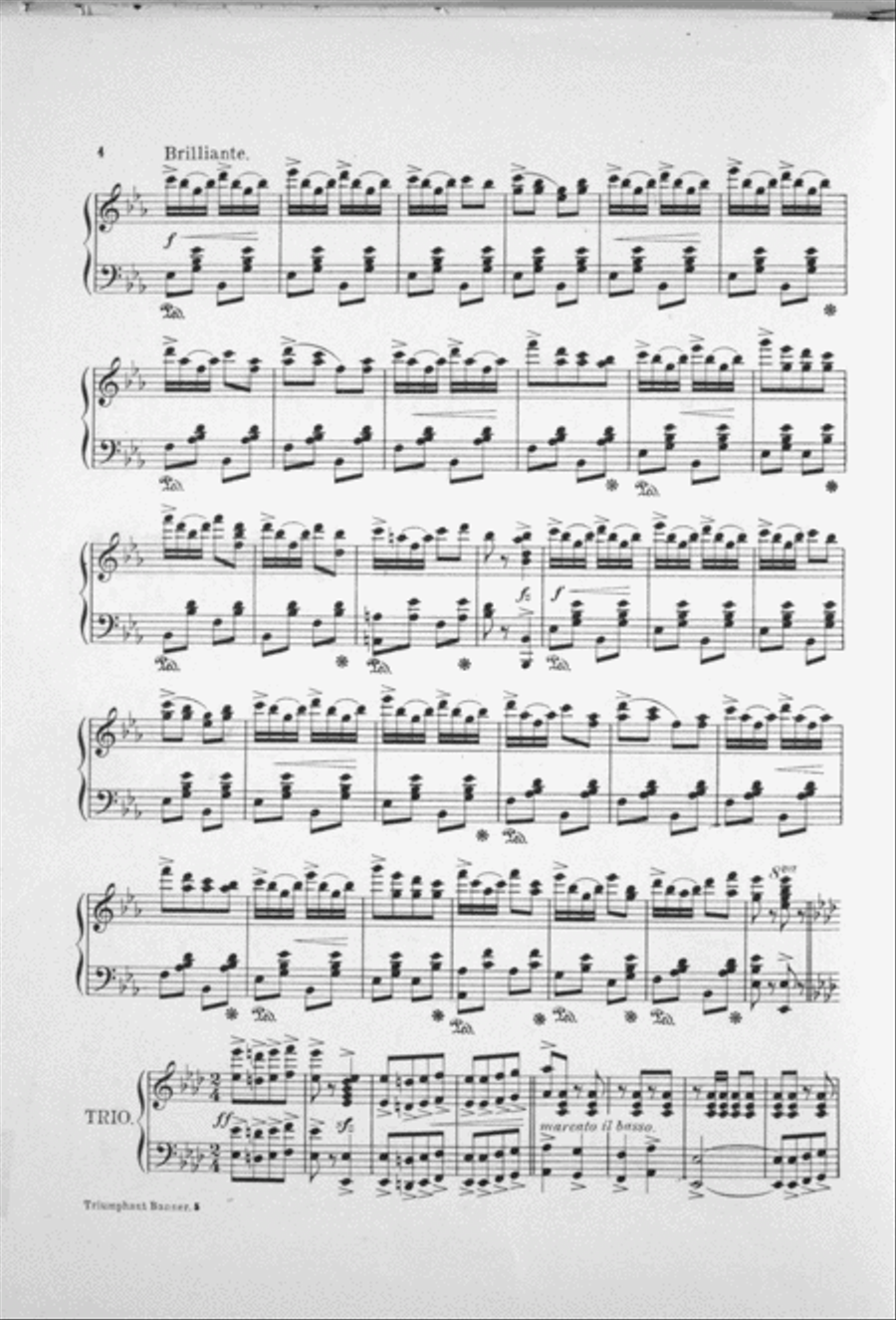 The Triumphant Banner. March Two-Step Piano Solo scores gallery preview page 3