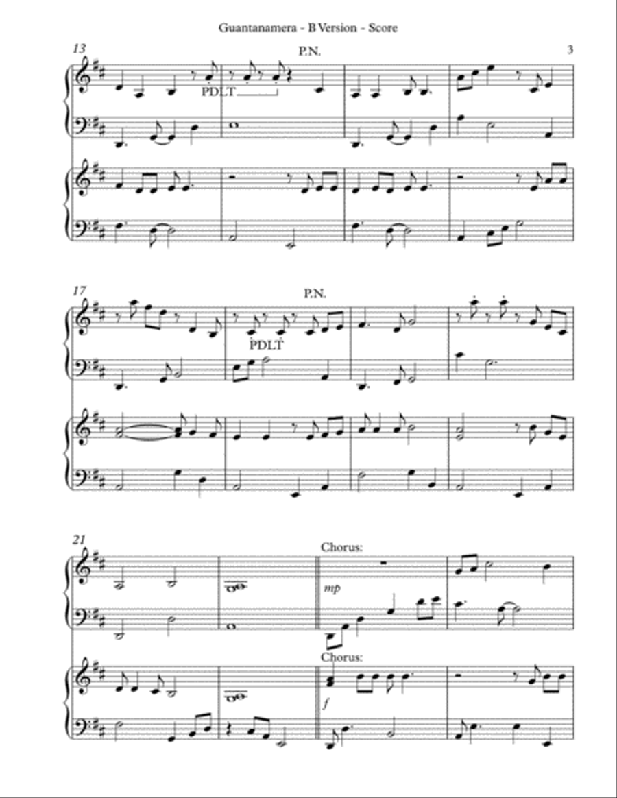 Guantanamera Celtic Harp scores gallery preview page 3