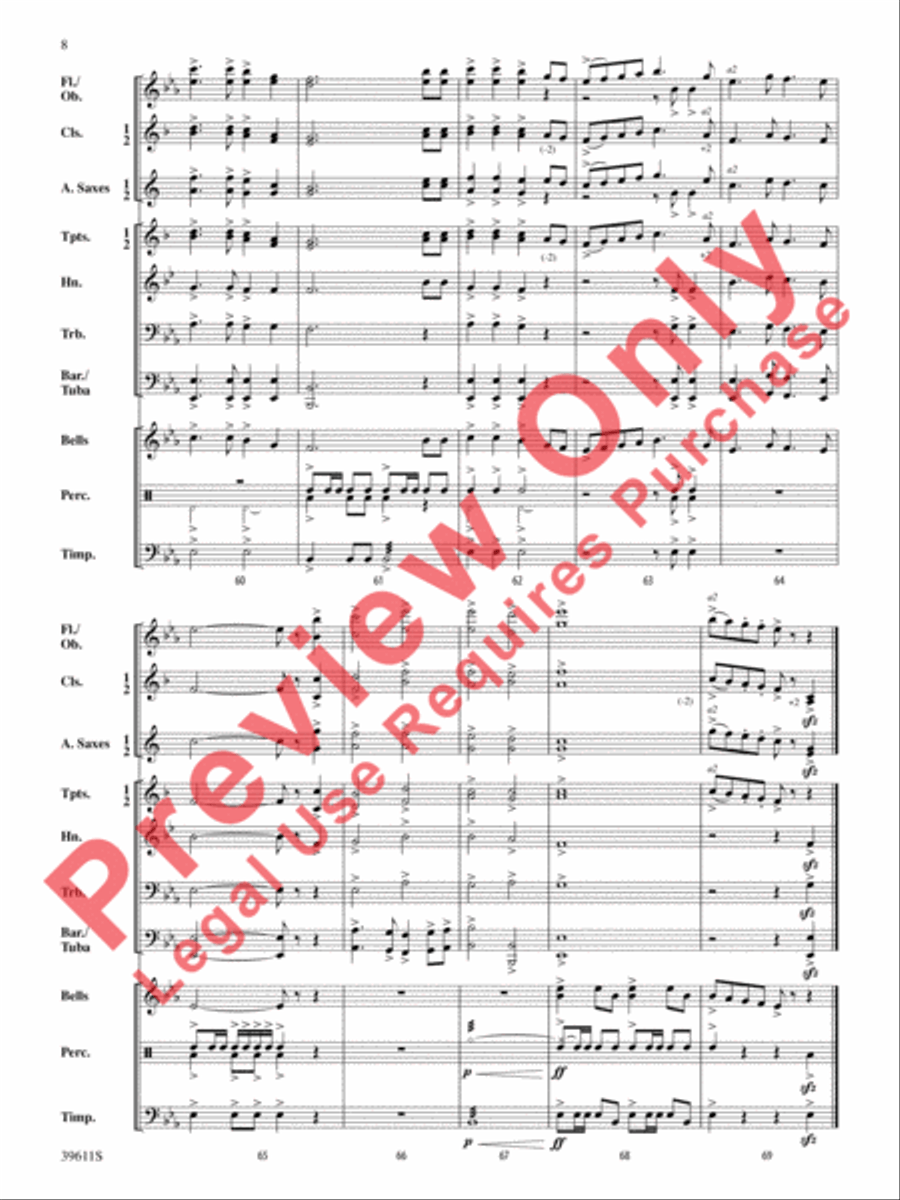 Three Welsh Songs Concert Band scores gallery preview page 9