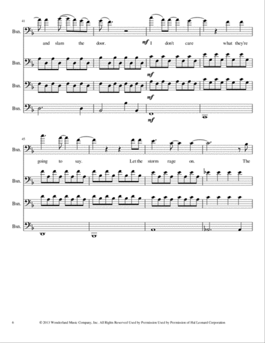 Let It Go (from Frozen) Woodwind Quartet scores gallery preview page 6