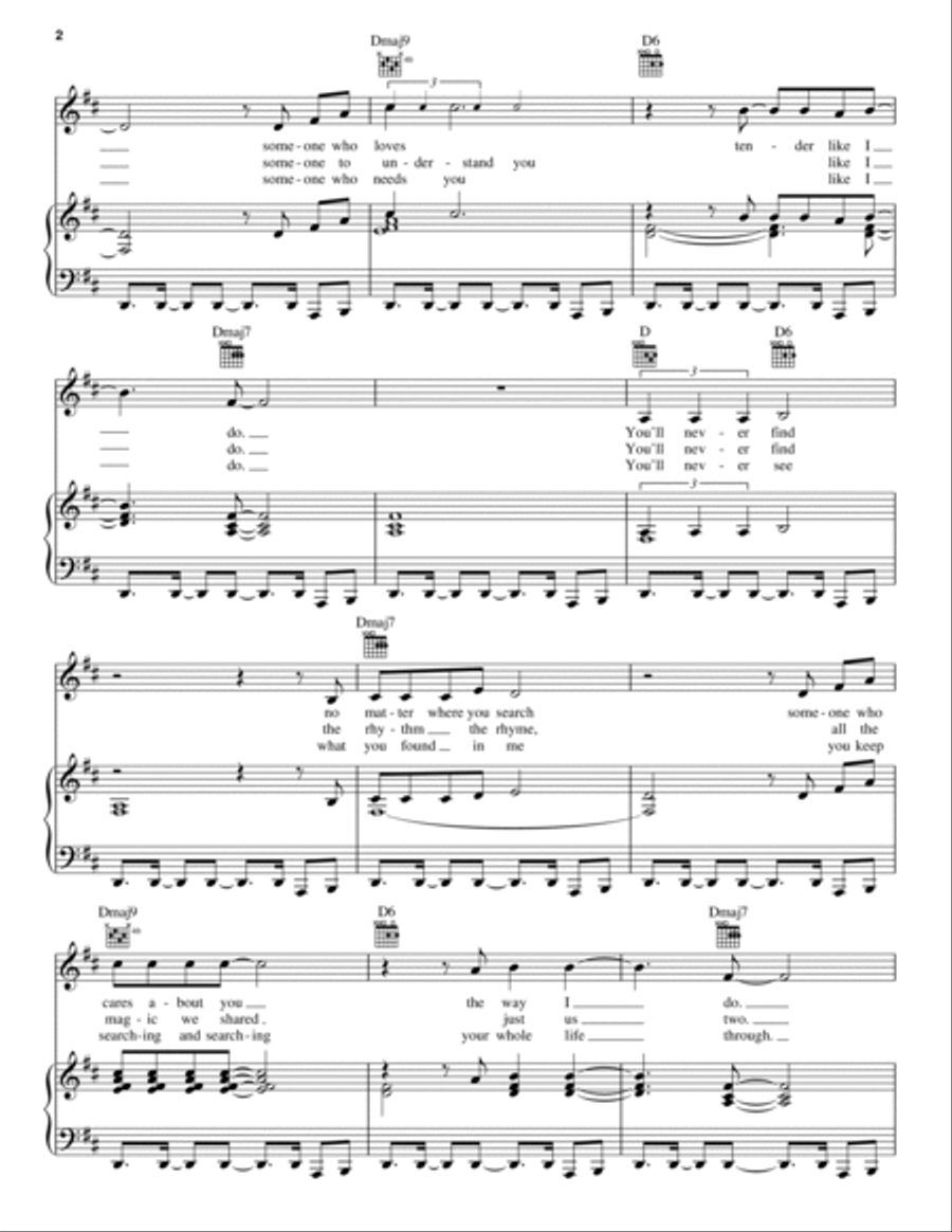 You'll Never Find Another Love Like Mine Piano, Vocal, Guitar scores gallery preview page 2