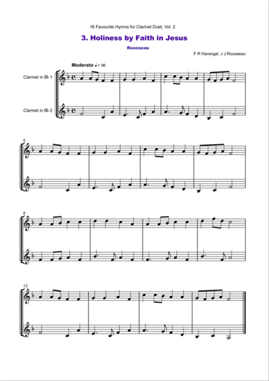 16 Favourite Hymns Vol.2 for Clarinet Duet Clarinet Duet scores gallery preview page 4