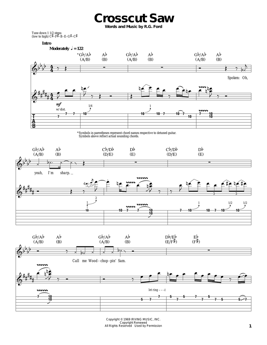 Crosscut Saw Acoustic Guitar scores gallery preview page 1