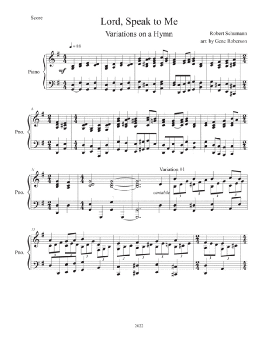 Lord, Speak to Me Variations on the Hymn Advanced Piano Piano Solo scores gallery preview page 2