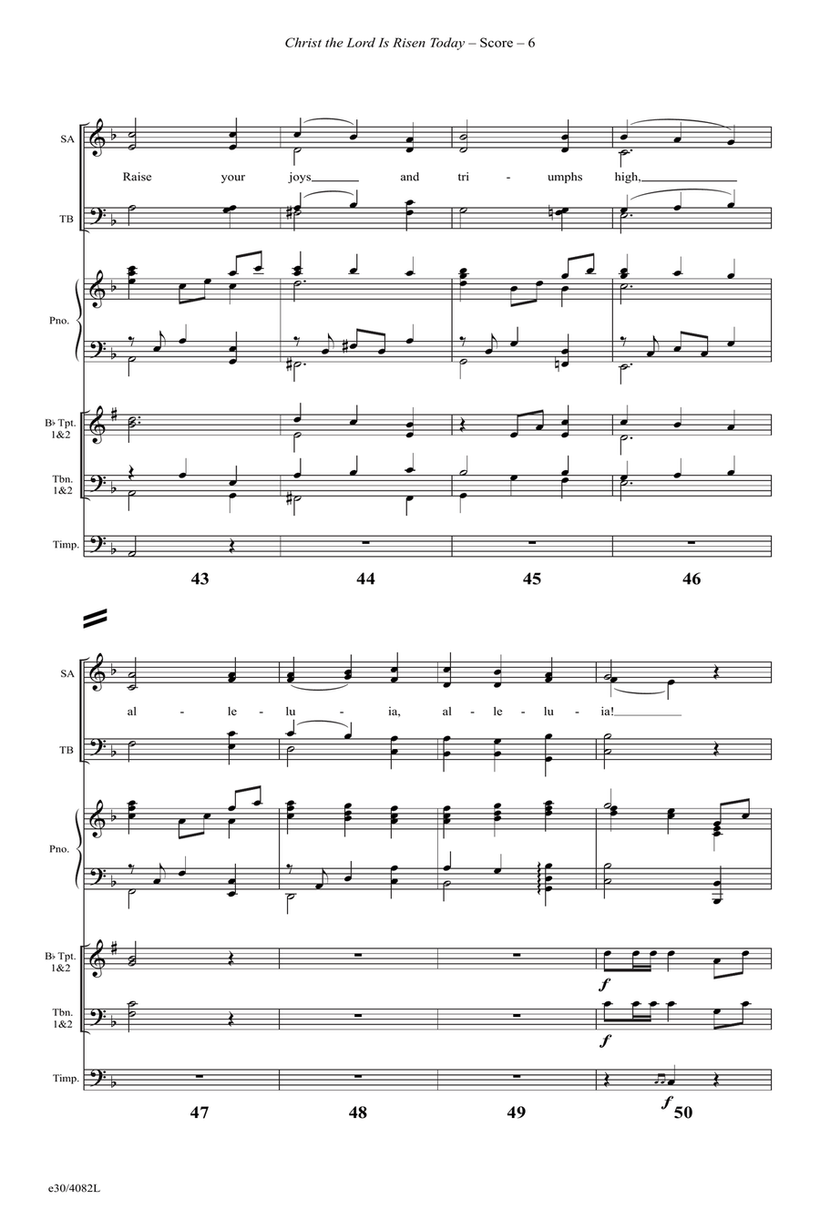 Christ the Lord Is Risen Today - Downloadable Brass and Timpani Score and Parts Percussion scores gallery preview page 7