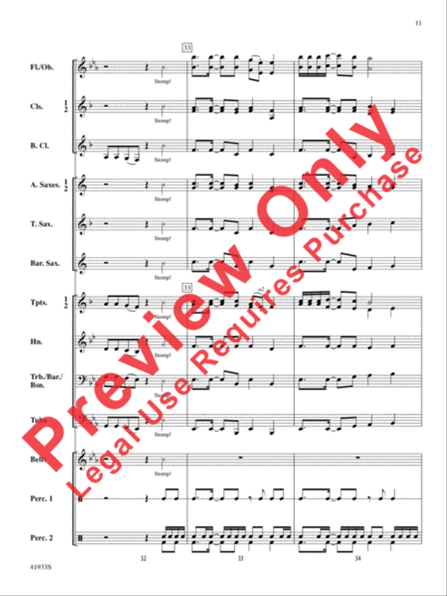 African Alleluia Concert Band scores gallery preview page 12