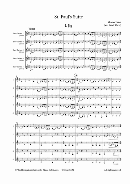 St. Paul's Suite for Bass Clarinet Ensemble