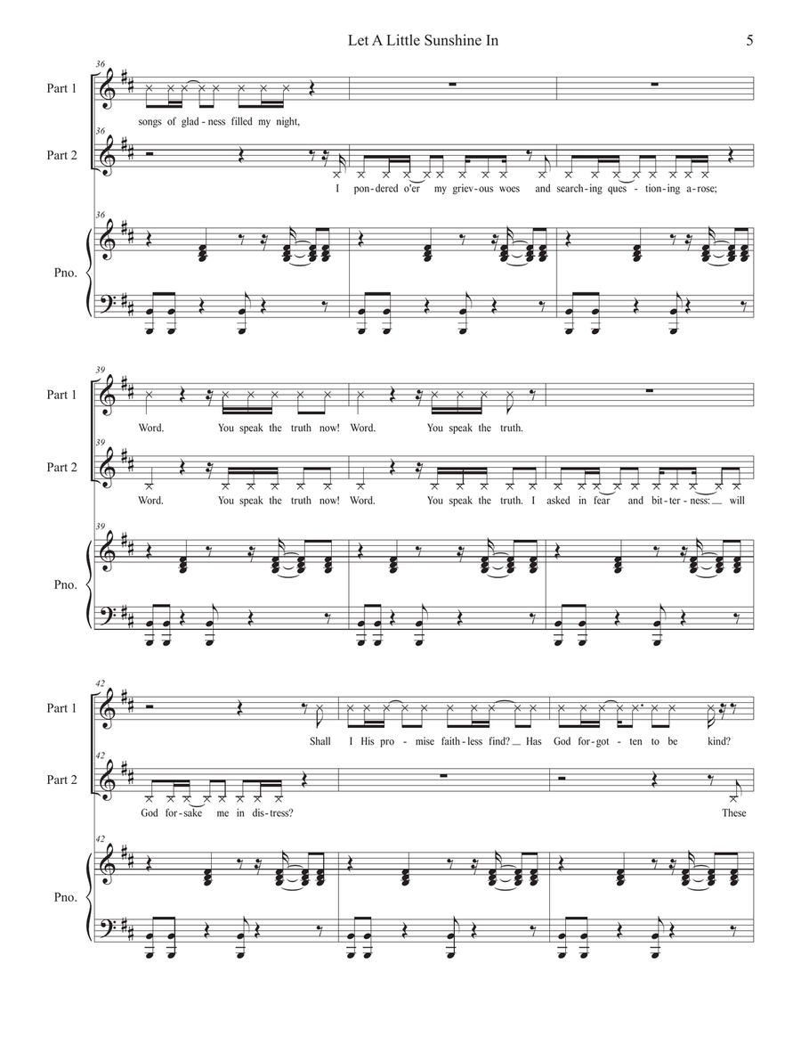 Let A Little Sunshine In (2-part choir) 2-Part scores gallery preview page 5