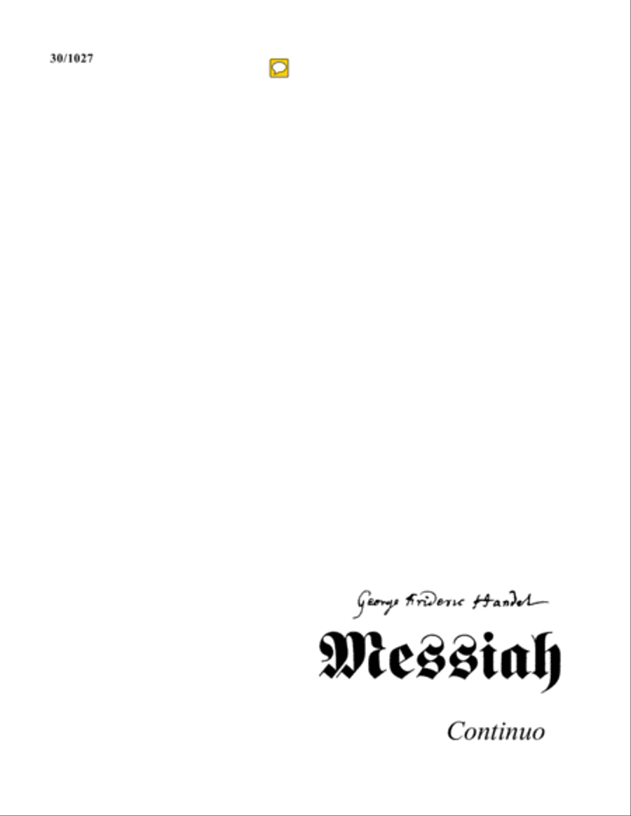 Messiah - Continuo Basso Continuo scores gallery preview page 1