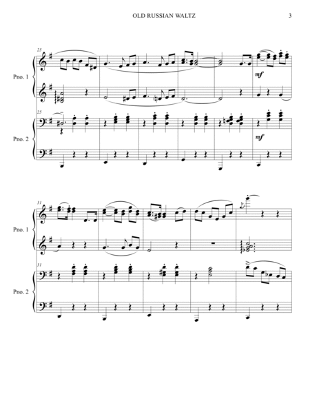 Old Russian Waltz for Piano 4-Hands image number null