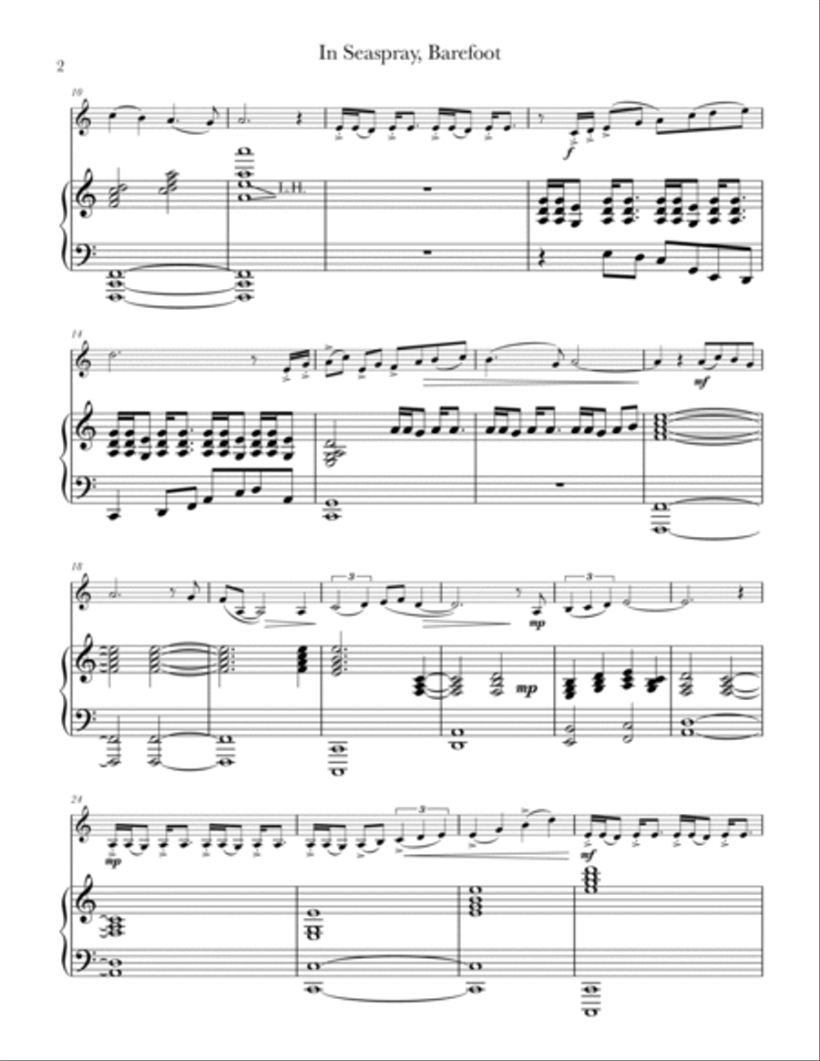 In Seaspray, Barefoot (flugelhorn & piano) Flugelhorn scores gallery preview page 3