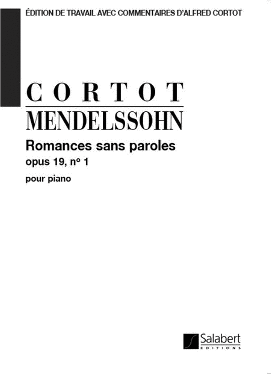 Romances Sans Parole (Select. Cortot) Piano Piano Solo scores gallery preview page 1