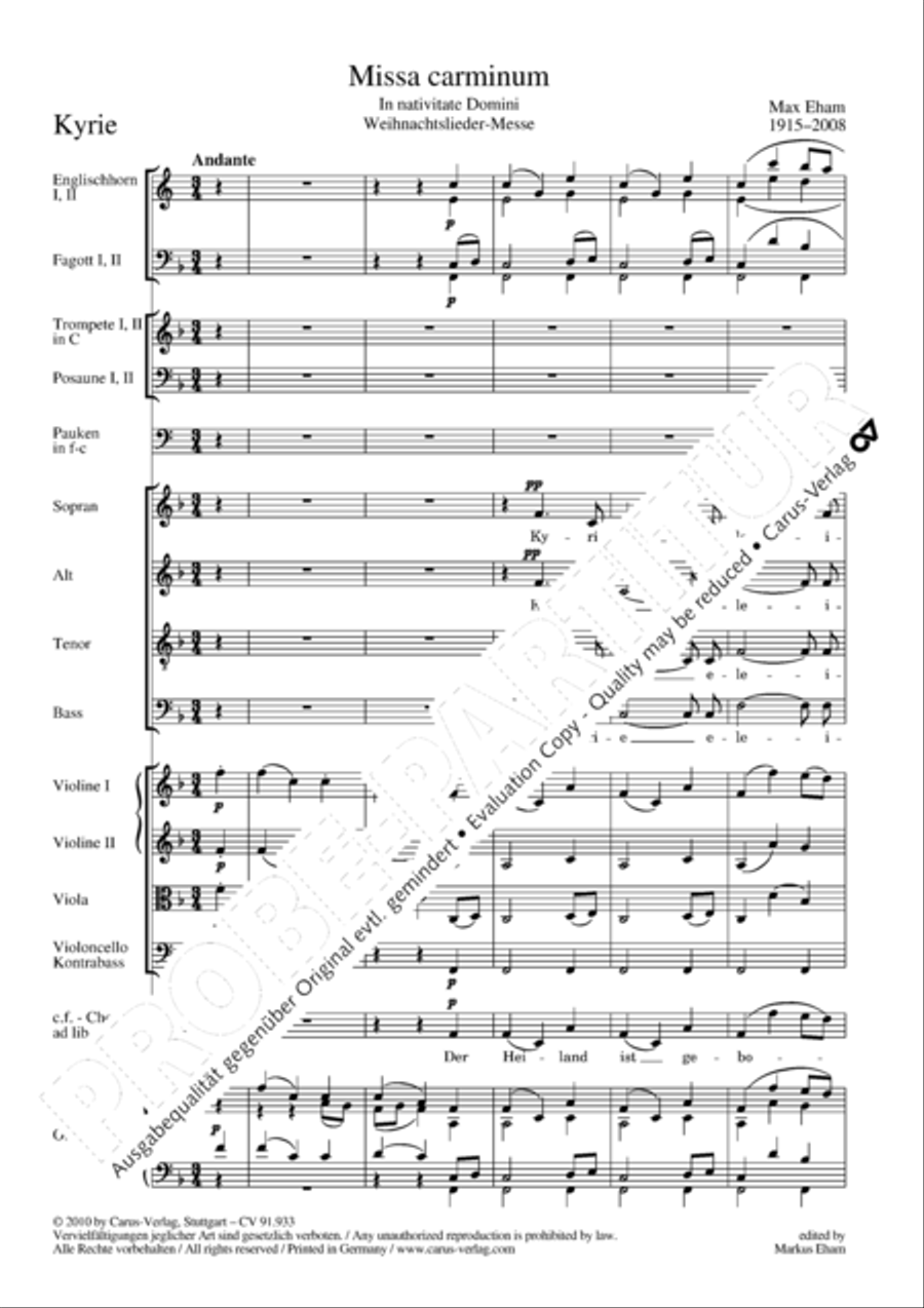 Missa carminum 4-Part scores gallery preview page 6