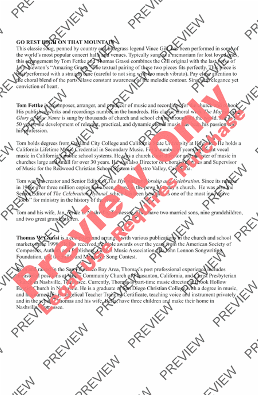 Go Rest High on That Mountain 4-Part scores gallery preview page 12