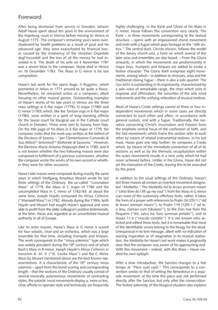 Missa in g. Hasse-Werkausgabe IV/3 4-Part scores gallery preview page 5