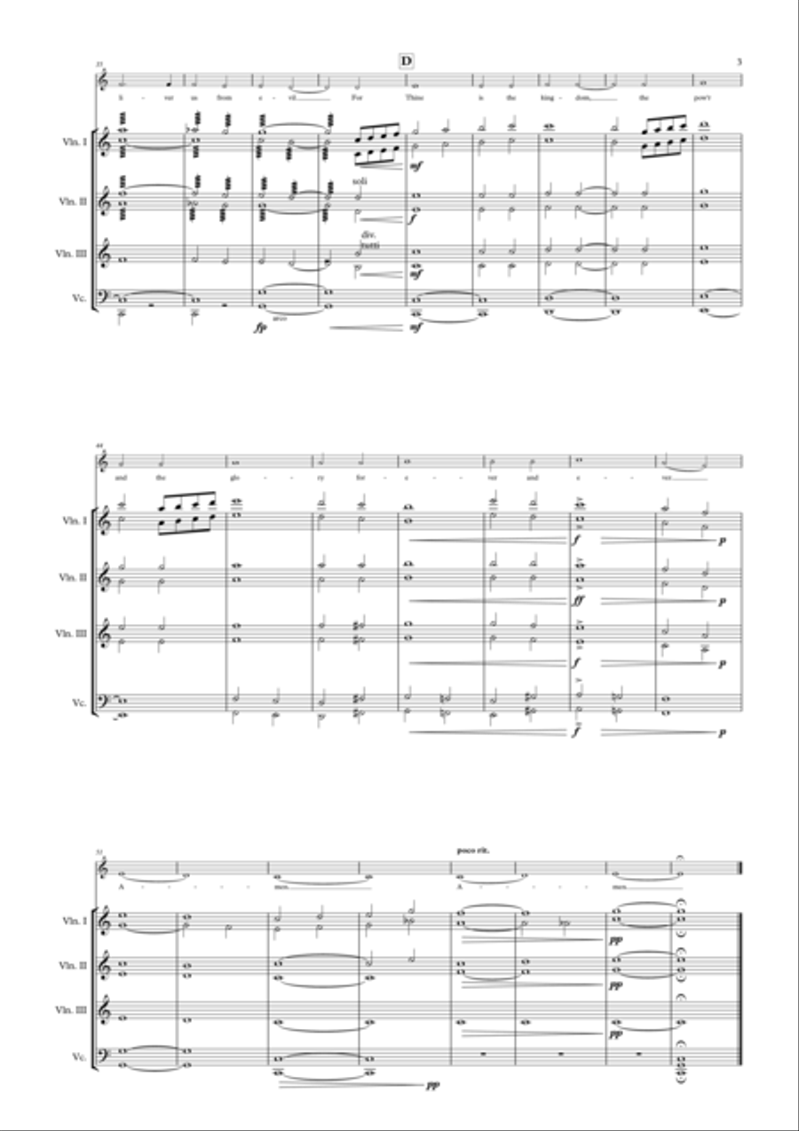 The Lord's Prayer String Orchestra scores gallery preview page 3