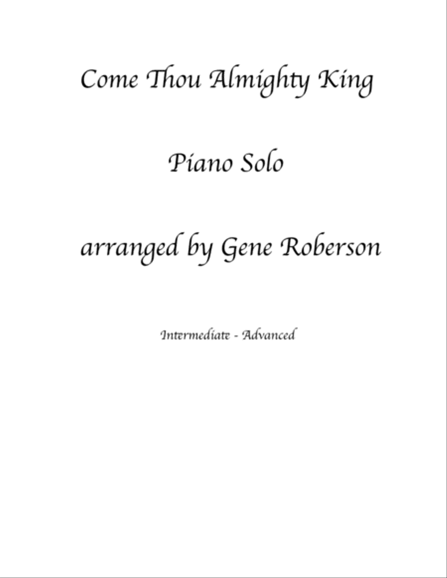 Come Thou Almighty King Piano Solo Piano Method scores gallery preview page 1