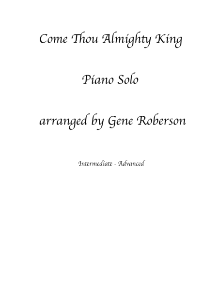 Come Thou Almighty King Piano Solo