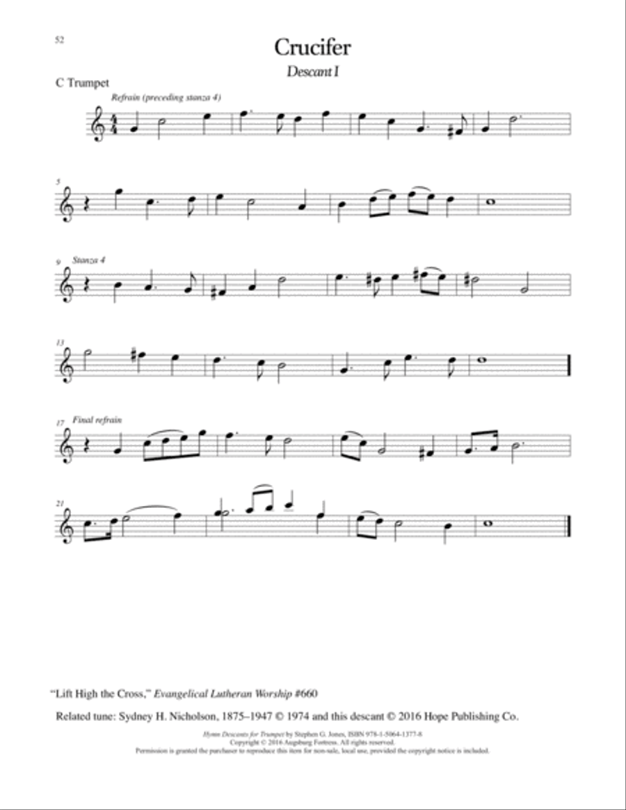 Hymn Descants for Trumpet C Trumpet scores gallery preview page 53