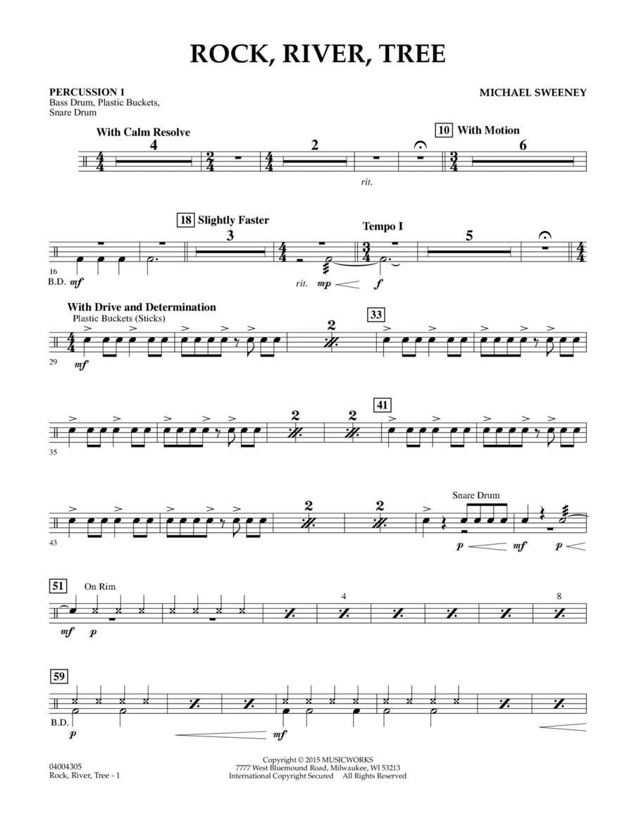 Rock, River, Tree - Percussion 1 Percussion scores gallery preview page 1