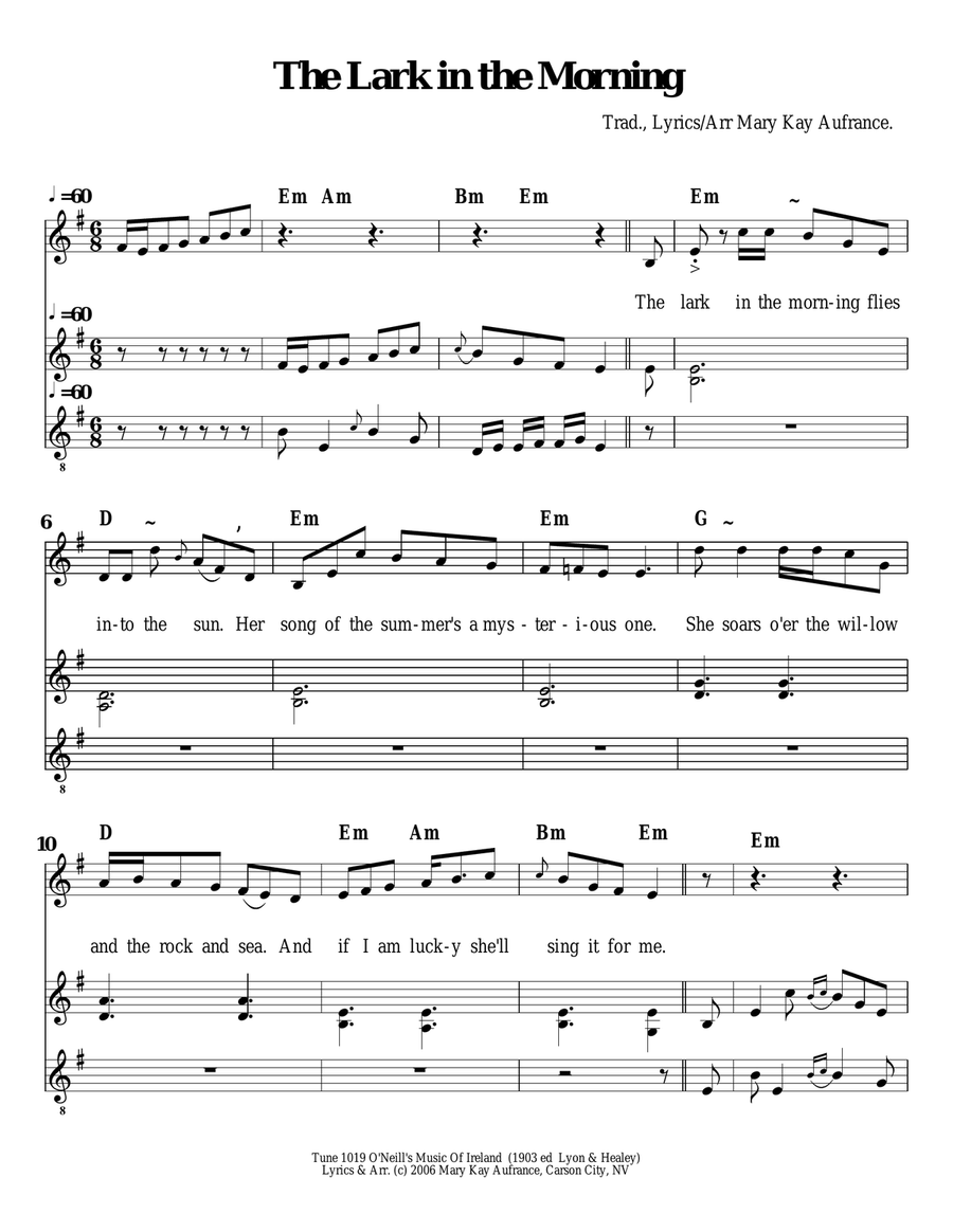The Lark in the Morning Small Ensemble scores gallery preview page 1