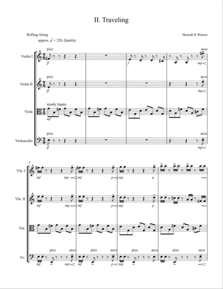 Traversing the Upward Road - String Quartet String Quartet scores gallery preview page 6