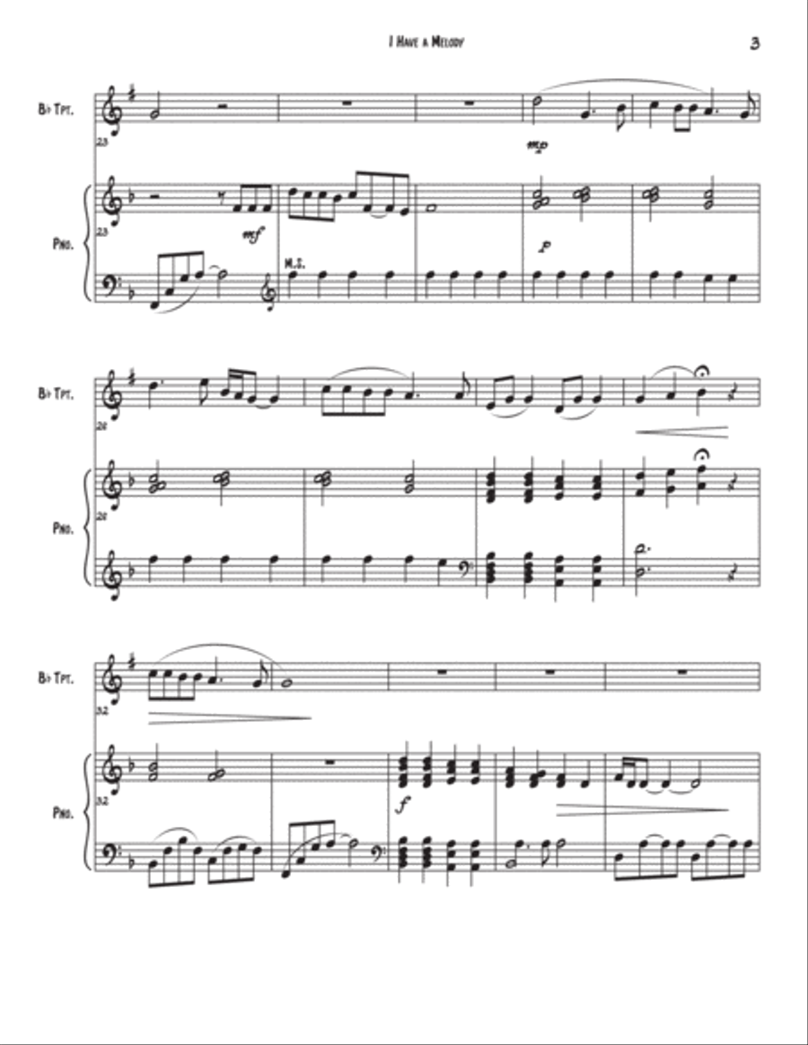 I Have A Melody Trumpet Solo scores gallery preview page 4