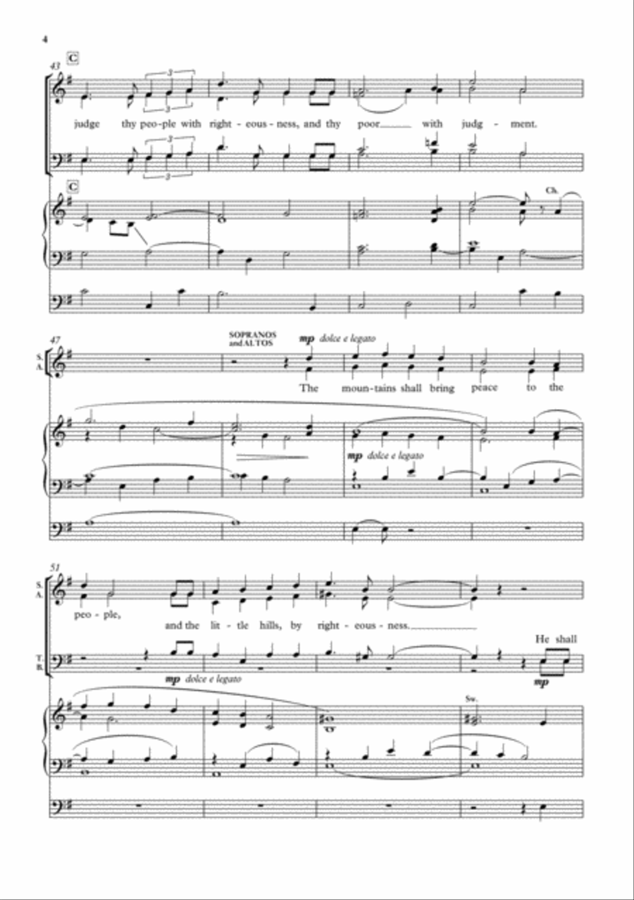Give the king thy judgments, O God 4-Part scores gallery preview page 4