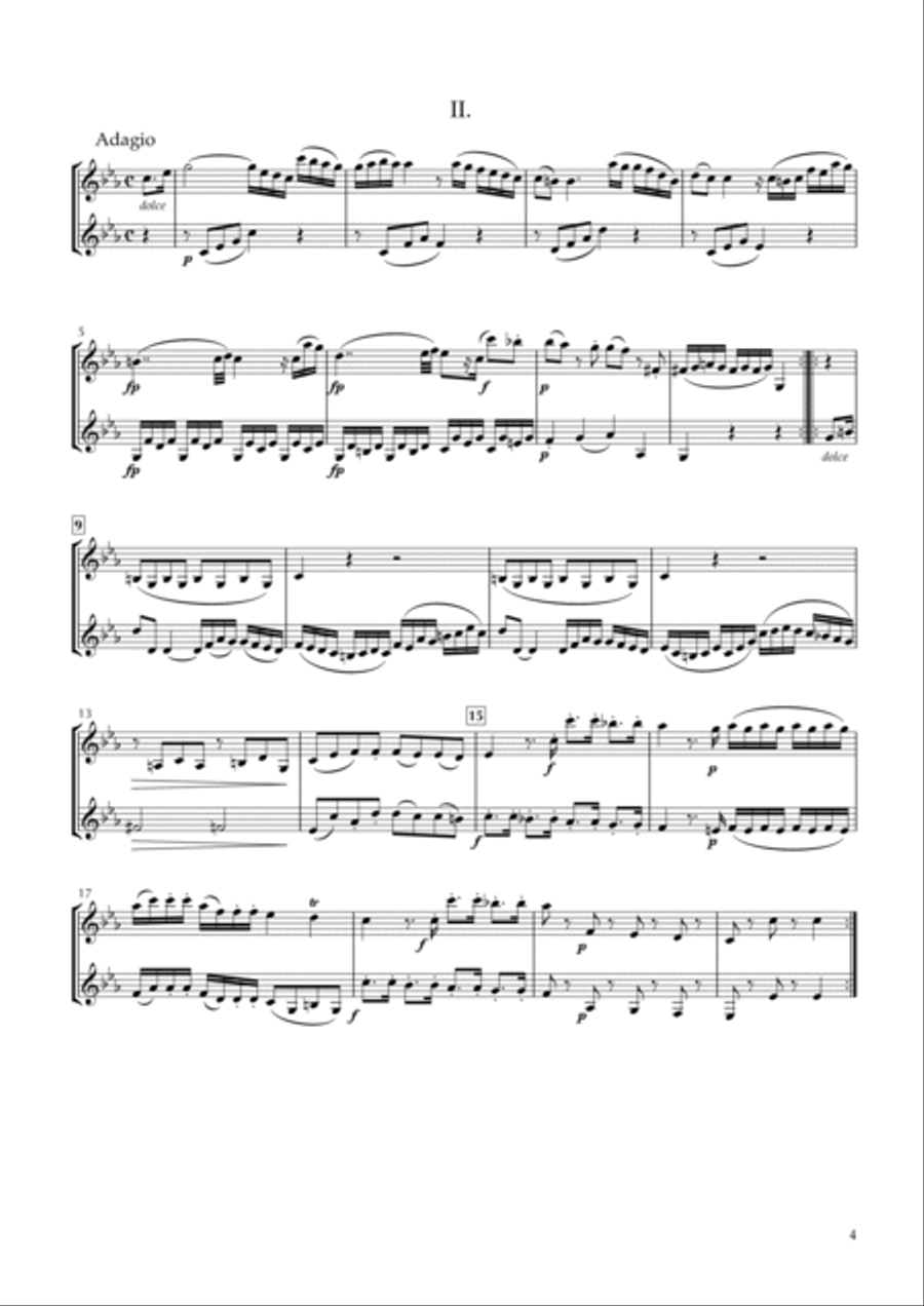 Duo in C major for Clarinets, Op.19-4 Clarinet Duet scores gallery preview page 4